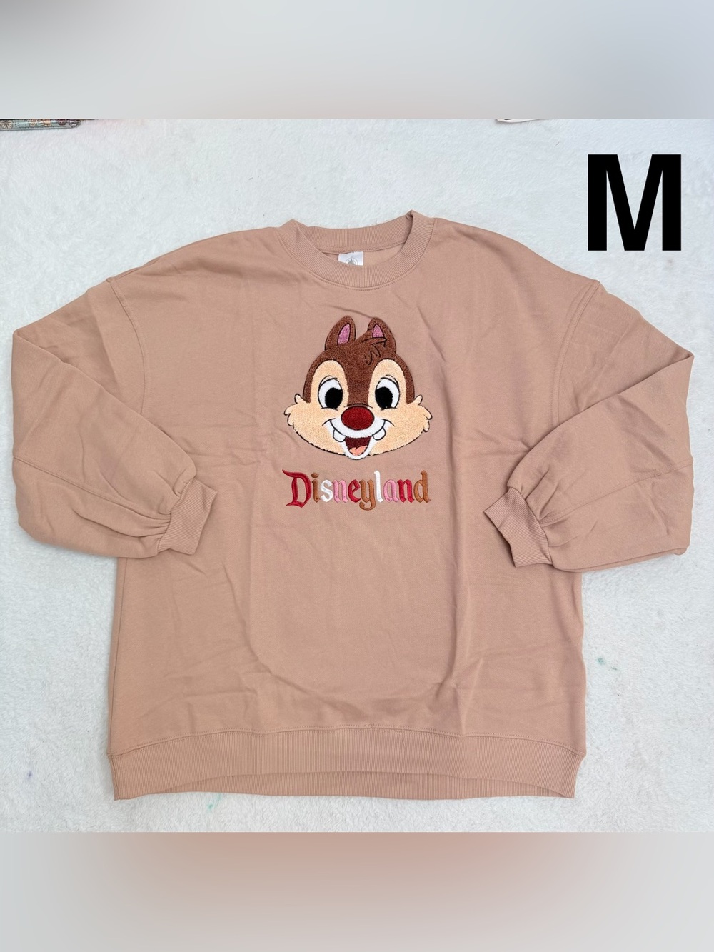 Disney Taupe Chip 'Disneyland' Embroidered Crewneck Sweatshirt